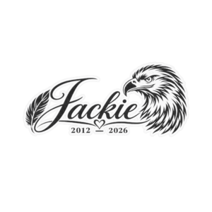 Jackie Memorial Kiss-Cut Decal - Black